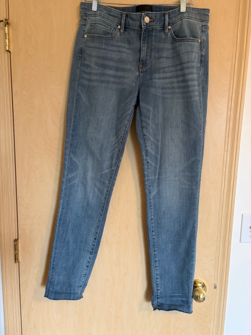 White House Black Market Women's Girlfriend Jeans in Mid Blue Wash